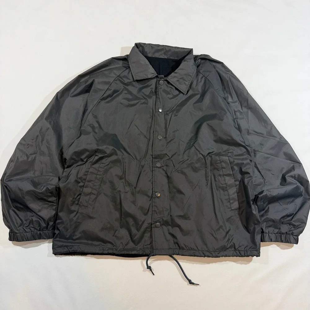 Los Angeles Apparel Coaches Jacket Mens XL Grey Good Lined Snap Front USA Made